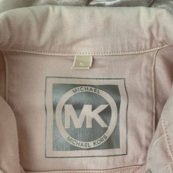 Michael Kors MK Women's Pink Denim Jacket size XL B61 - Picture 2 of 5